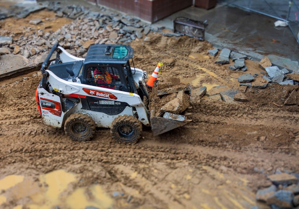 Excavadora realizando movimiento de tierra